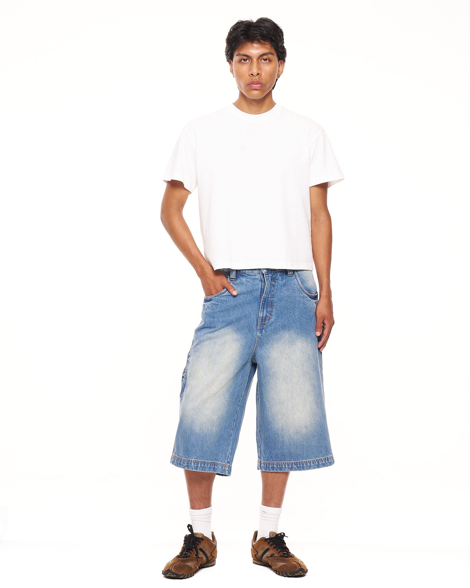 【NONCODE】(Unisex) Leppy Painting Bermuda Pants Light Wash Dumbo Shorts – Nociety